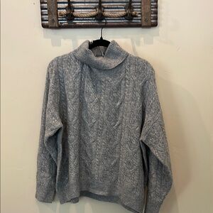Cozy Gray Cable Knit Sweater